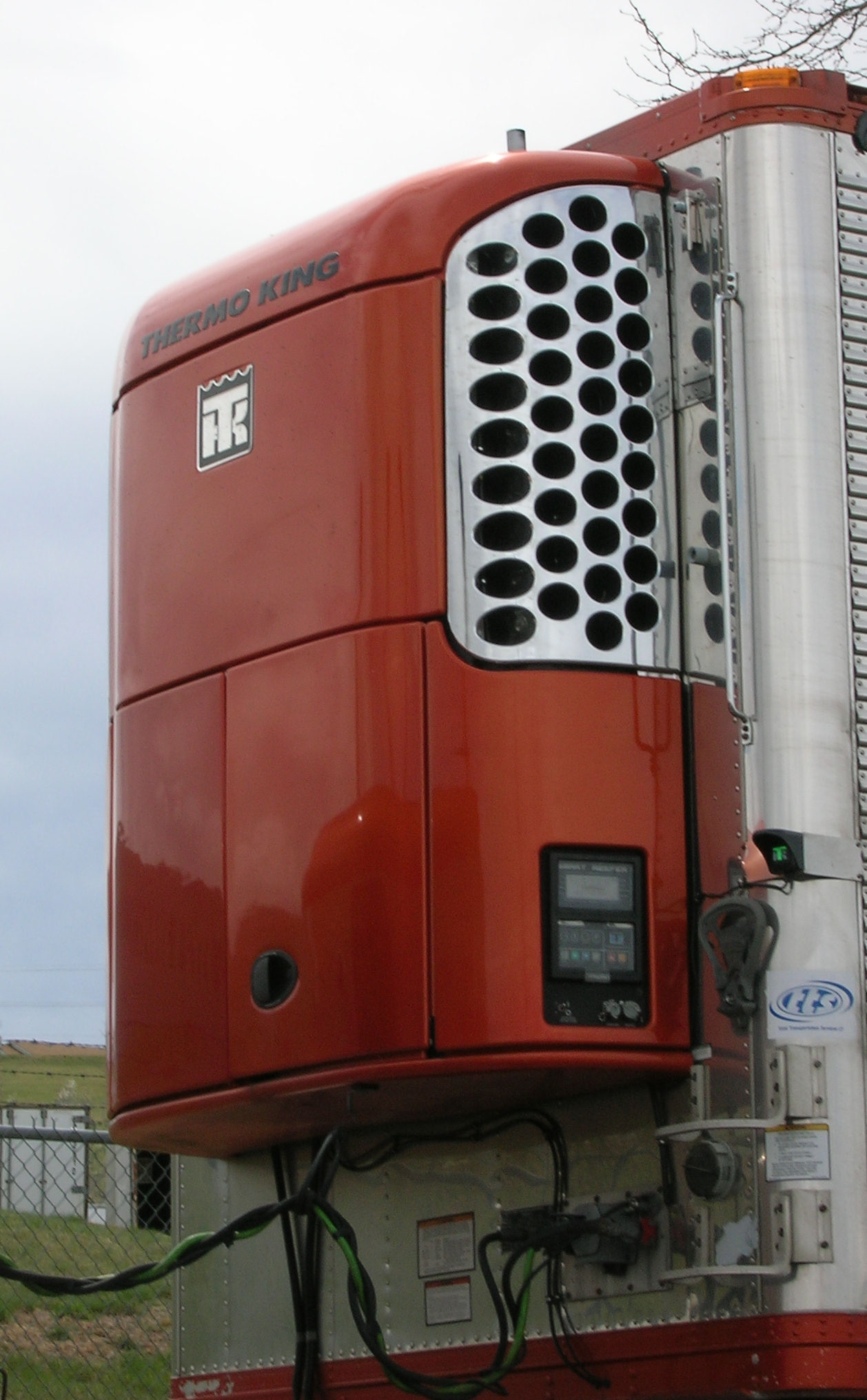 Thermo King refrigeration unit mounted on a semi-trailer